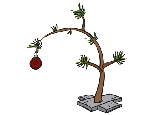 Small tree that can’t support the weight of a Christmas ornament